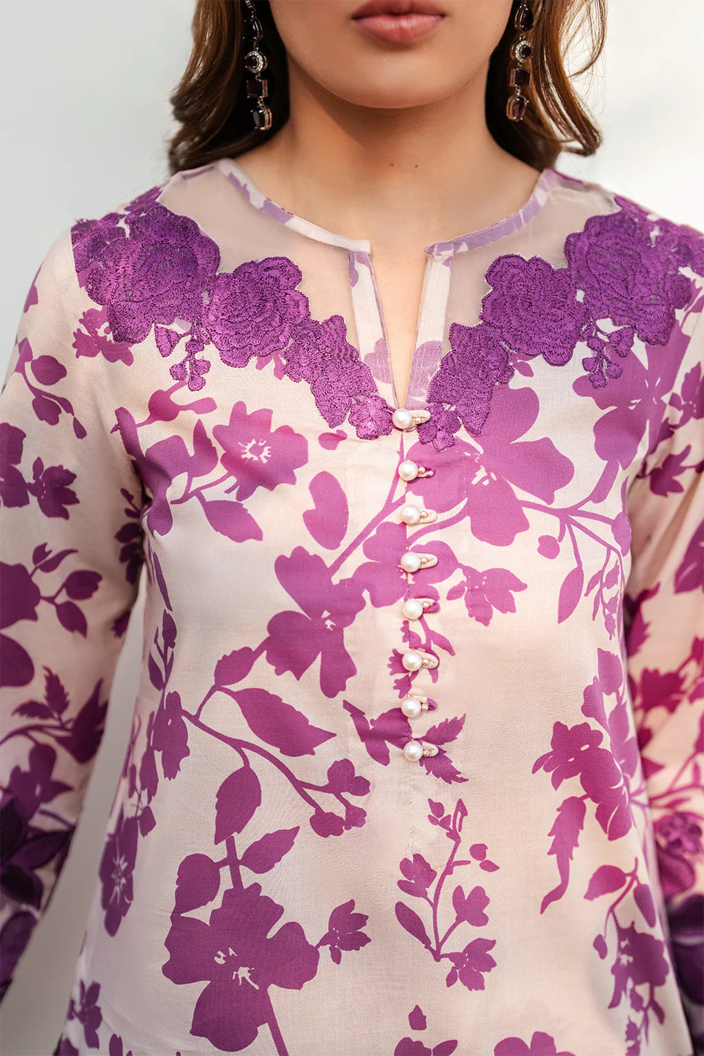 3-PC Unstitched Embroidered Lawn By I k | UE-376 Printed Lawn