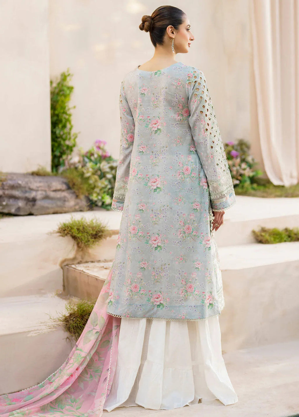 IX Embroidered Lawn Suits Unstitched 3 Piece - IZ24FL SFL-07 GLEAM