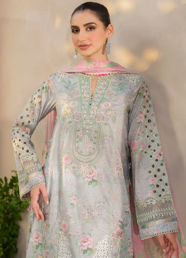 IX Embroidered Lawn Suits Unstitched 3 Piece - IZ24FL SFL-07 GLEAM