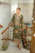 AL Silk Dress Embroidered 3 Piece Unstitched LUX-15 (Green)
